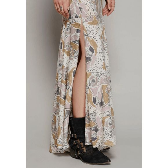 Free People (x Resolve) Pebble Fate CREPE MAXI SKIRT Paisley, Sz 12, MSRP $128 - Picture 13 of 13